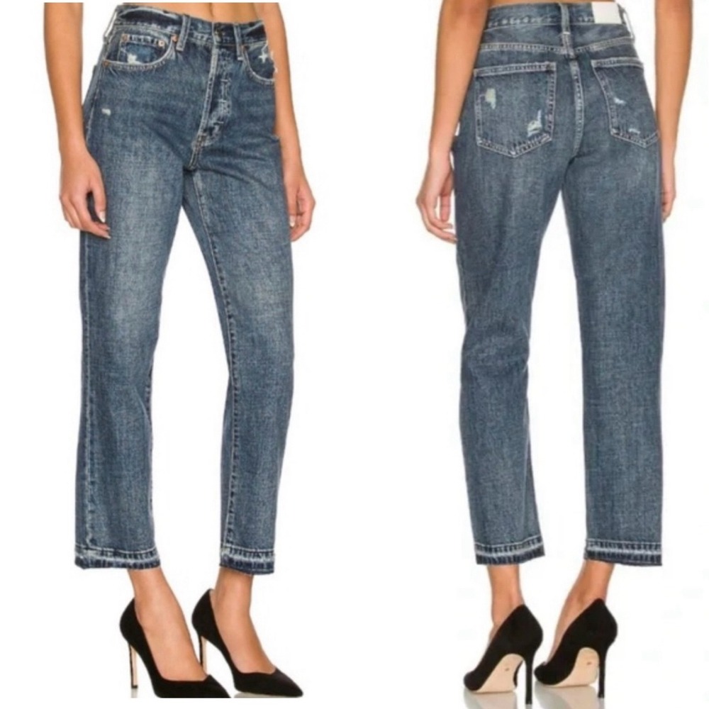 Pistola Denim Charlie High Rise Straight Jeans Eternal Wash Distressed Size 30